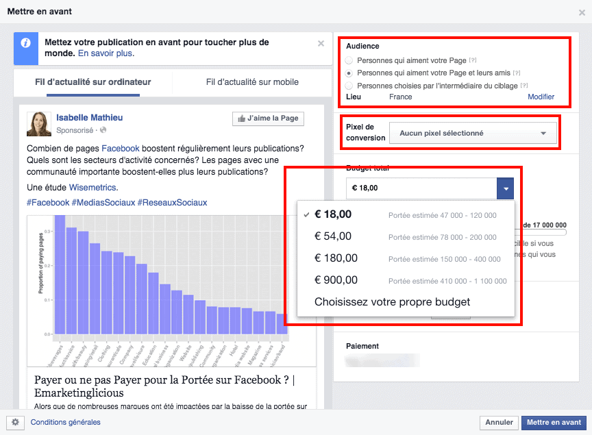 Tout ce qu’il faut savoir sur le pixel de suivi Facebook Facebook et son pixel de suivi sont 2 outils à ne pas négliger lorsqu'il s'agit d'audience, de trafic et de suivi des conversions. Et donc de monétisation. En fait, même sans acheter de trafic, Facebook reste utile car il permet alors malgré tout de connaitre plus précisément son audience.