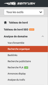 semrush-recherche-organique Semrush pour trouver des mots clés intéressants